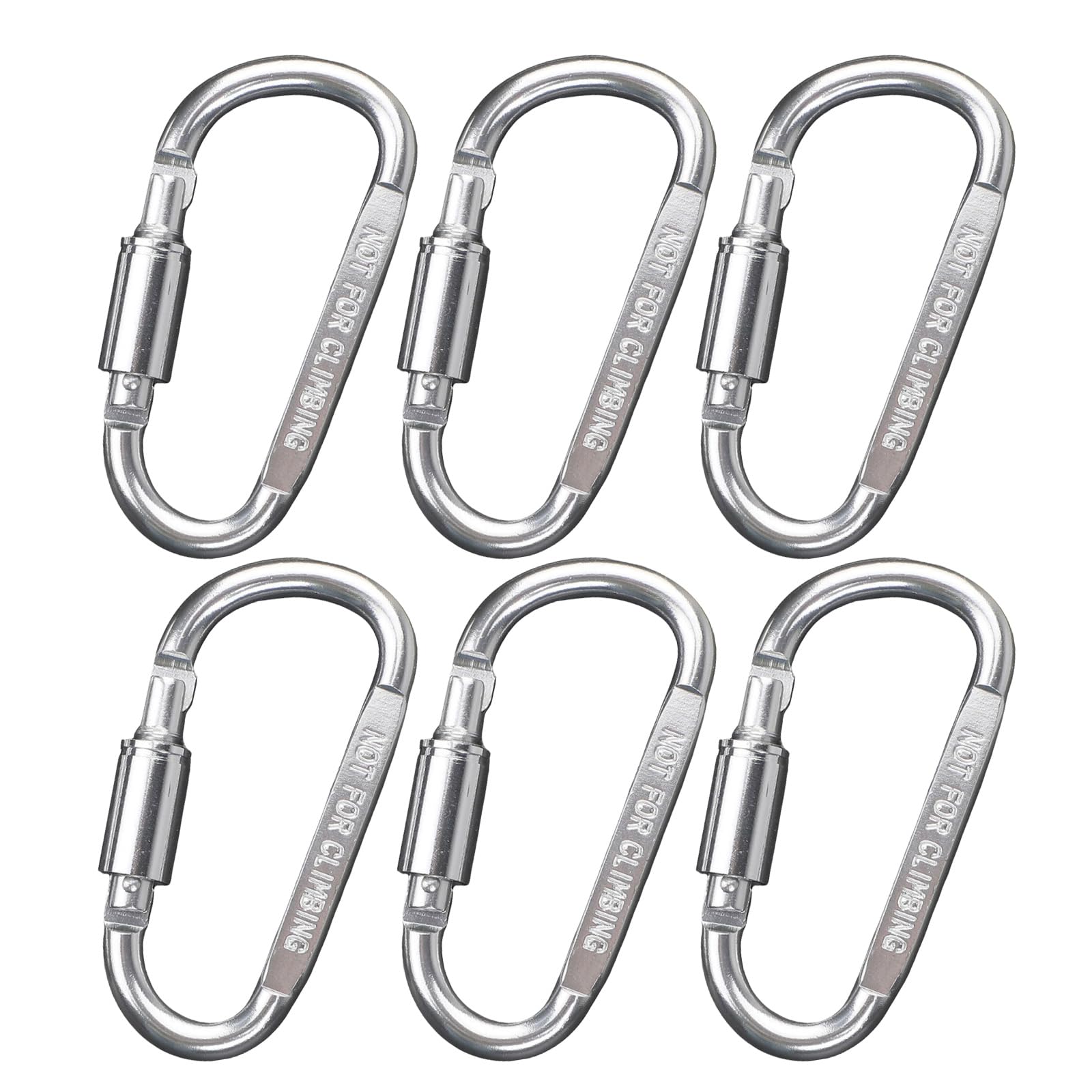 Lot De 6 Mousquetons Porte-clés – Aluminium – Argent – Neuf (sans Boîte)