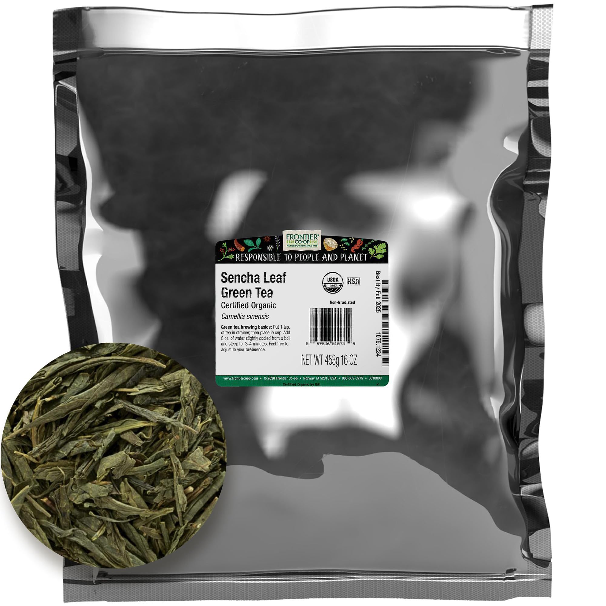 Amazon.com: Frontier Herb Green Sencha Leaf Tea, 1 Pound : Grocery
