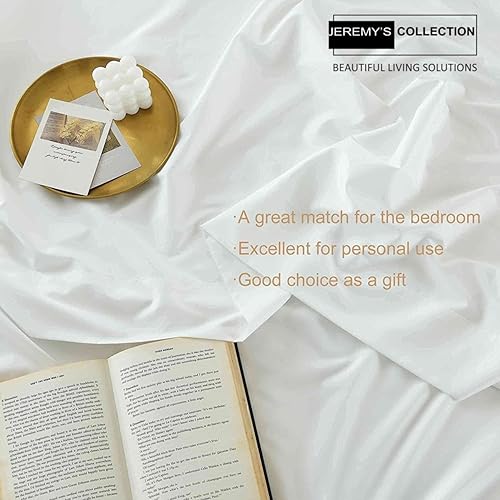 Miniatura 6 de Juego de sábanas de lujo de algodón egipcio de 500 hilos de 4 piezas, tejido satinado de alta calidad, suave como la seda, se adapta a bolsillos de