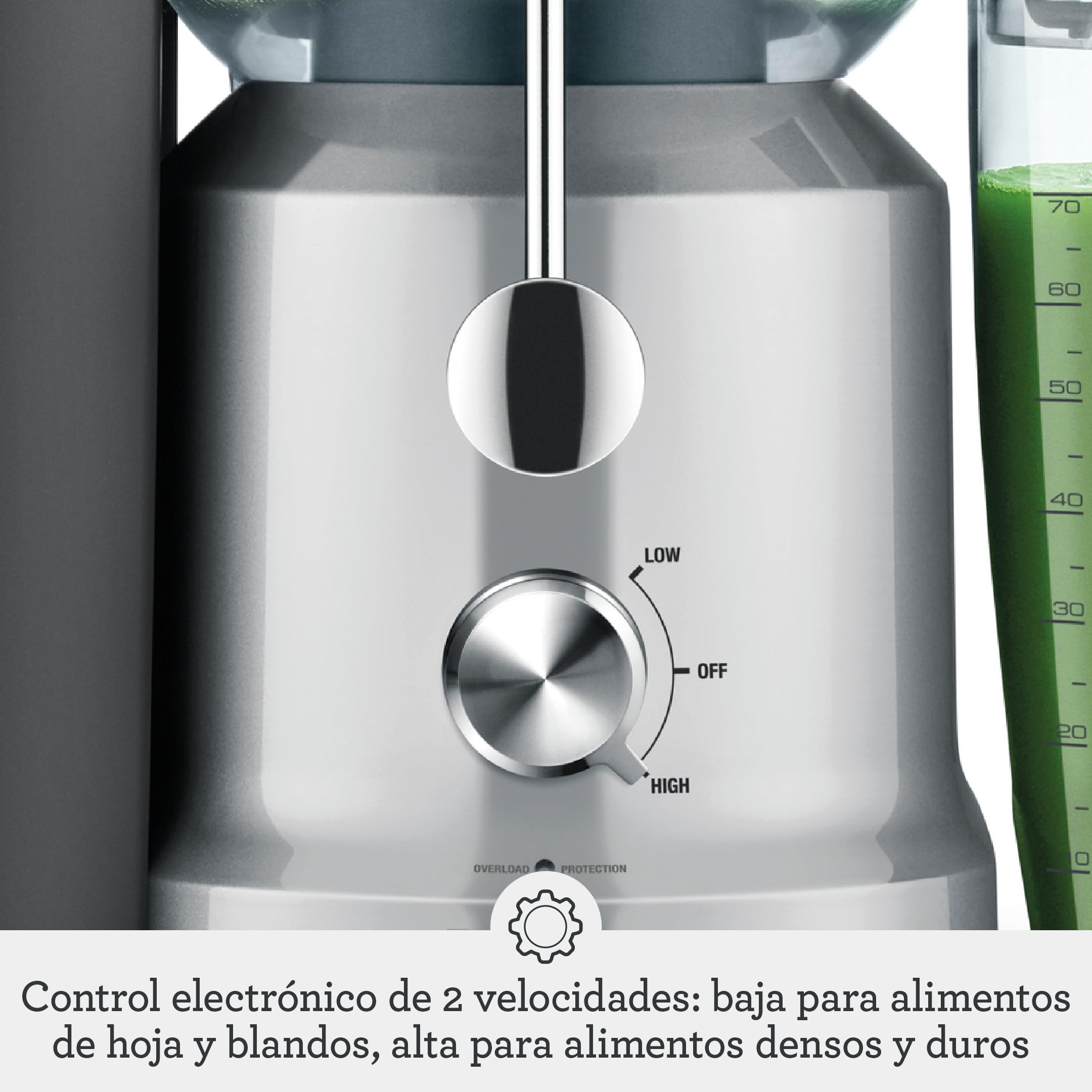 Sage Nutri Juicer Cold - Exprimidor de Zumo, Plata | Tecnología Cold Spin, Motor Eficiente de 1250W, Jarra Easy Seal de 2L, Doble Velocidad, Brazo de Seguridad