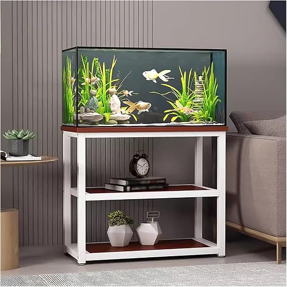 JYHHCYS White Reptile Tank Stand with Storage 10 20 5 Gallon Fish Tank Table Aquarium Stands, Floor-Standing Heavy Duty Terrarium Stand Rack Holder (Color : #7, Size : (LxWxH) 70x35x70cm)