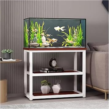 JYHHCYS White Reptile Tank Stand with Storage 10 20 5 Gallon Fish Tank Table Aquarium Stands, Floor-Standing Heavy Duty Terrarium Stand Rack Holder Color #7, Size LxWxH 70x35x70cm