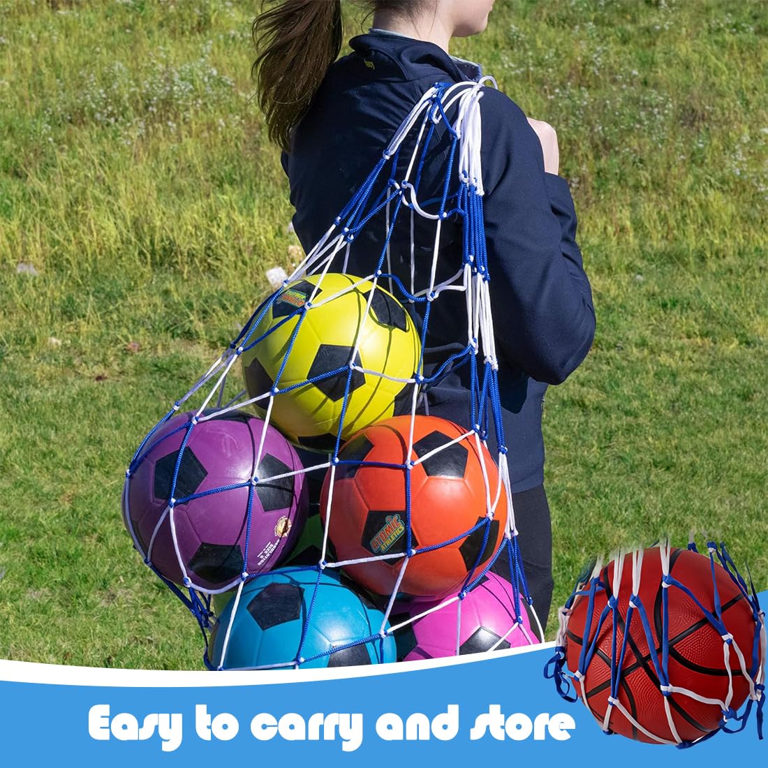 CATOR Filet Pareballon Sac à Foot et Basket Réutilisable 1-12 Ballons, Nylon
