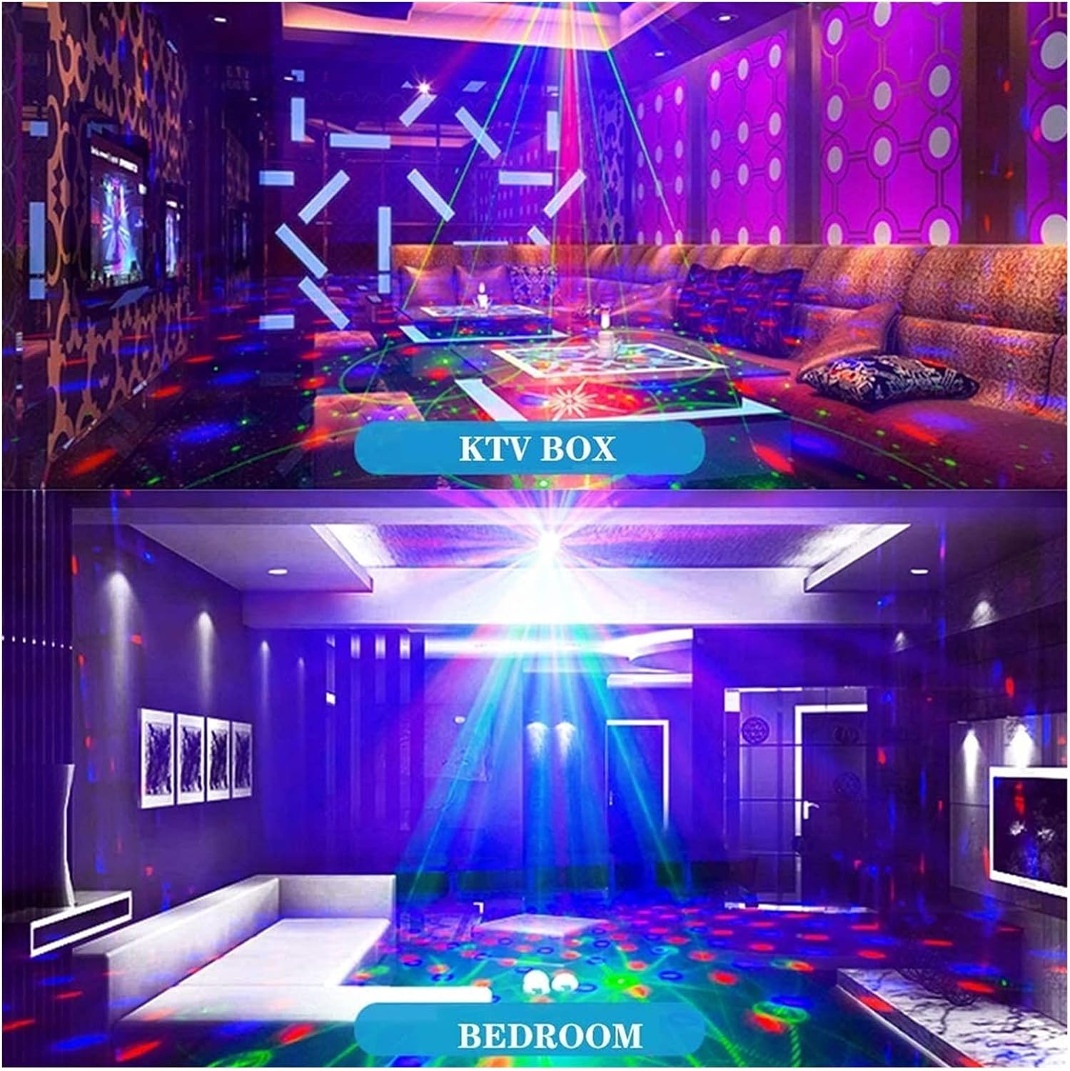 Disco Ball Lights LED Party Lights DJ Sound Activated Rotating Lights with Remote for Home KTV Wedding Dance Show