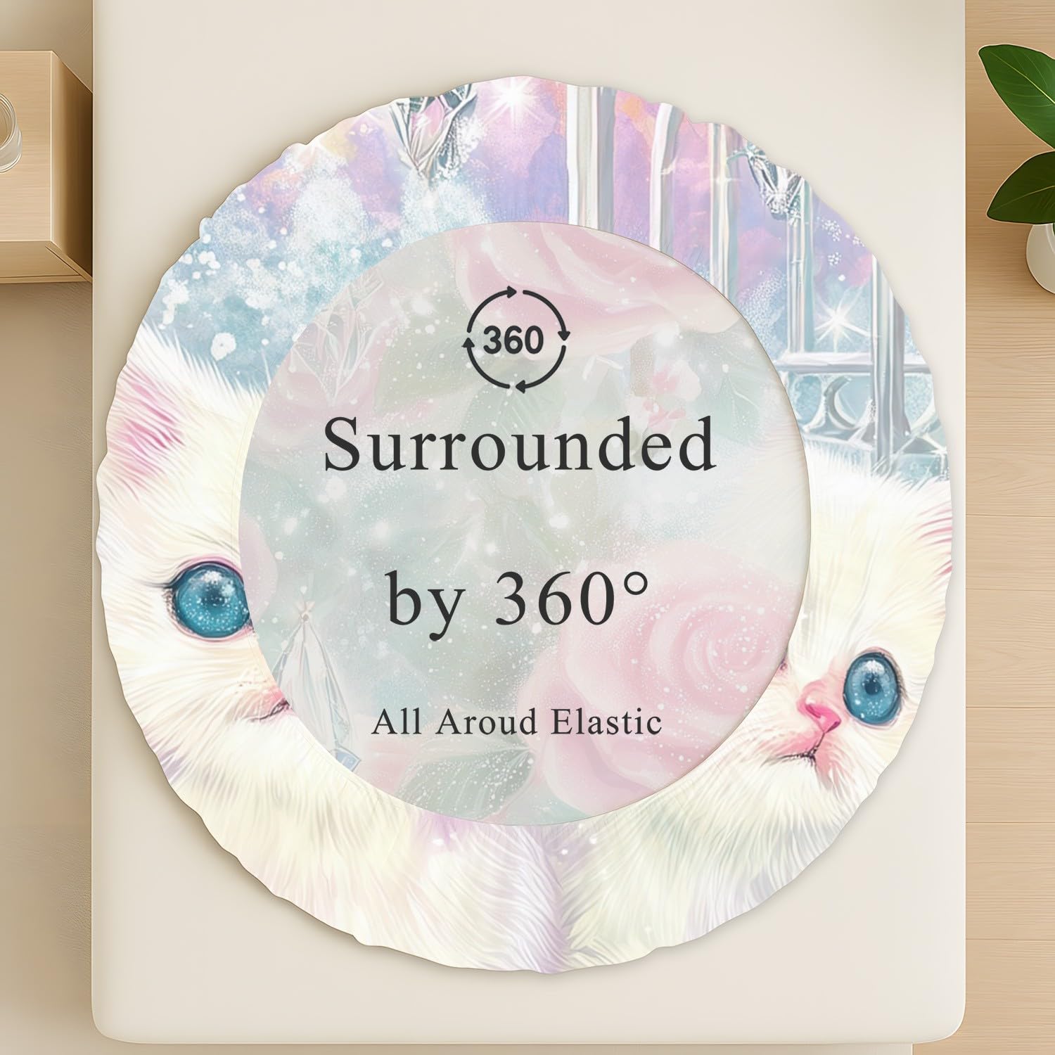 Juego de sábanas bajeras tamaño King de 30 cm de profundidad, diseño floral de rosas y gatos, microfibra cepillada suave, resistente a la decoloración, transpirable, 150 x 200 cm