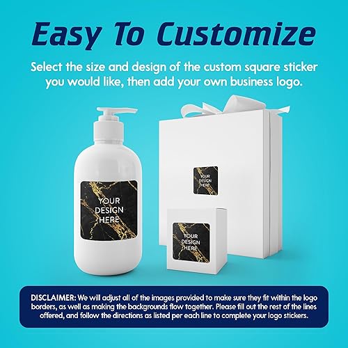 Vista 820 de DayStar Custom Signs & Design - 100 adhesivos de vinilo personalizables, con texto, imagen, diseño y logotipo; adhesivos para logotipo de embalaje