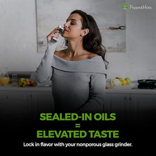 Vista 12 de PepperMate Condimento de sal marina con molinillo - Mezcla en recipiente de vidrio para frescura, especias gourmet de sal marina para barbacoa