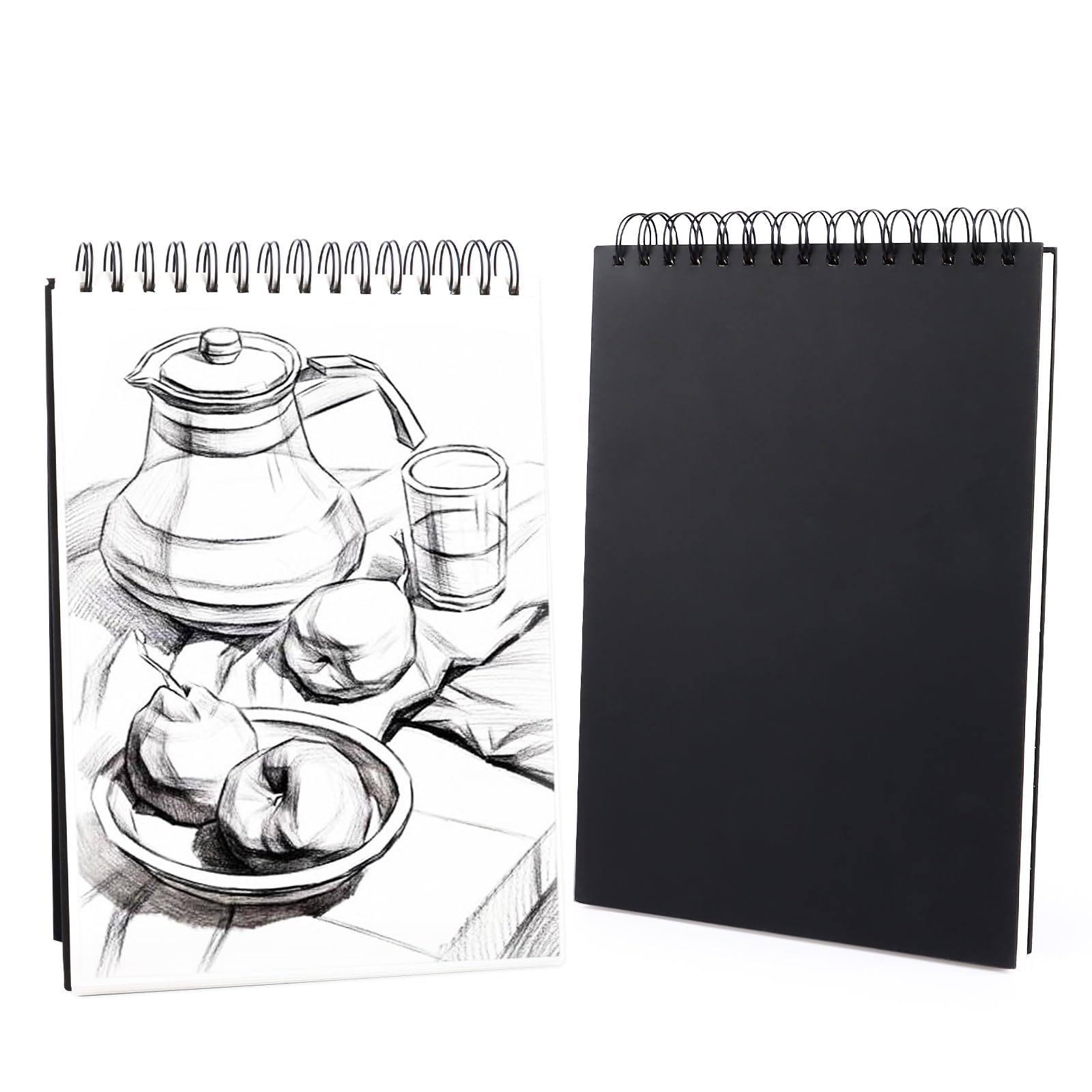 Cuaderno de bocetos A4, 180 g/m², papel grueso, encuadernado en espiral, tapa dura A4, bloc de bocetos, ilustración, retrato, 60 hojas/120 páginas para niños y profesionales para dibujos y esquís