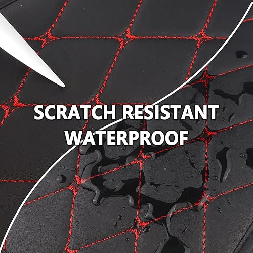 Miniatura 6 de Funda de cuero para reposabrazos de automóvil para protector de consola central de arañazos, bordado rómbico, cojín para reposabrazos de automóvil,