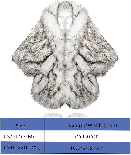 Miniatura 14 de Aukmla Bufanda de piel de boda para mujer con broche de diamantes de imitación para novia y damas de honor A-Marrón