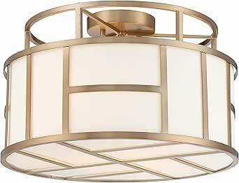 Crystorama Libby Langdon Danielson 3 Light Vibrant Gold Semi Flush Mount