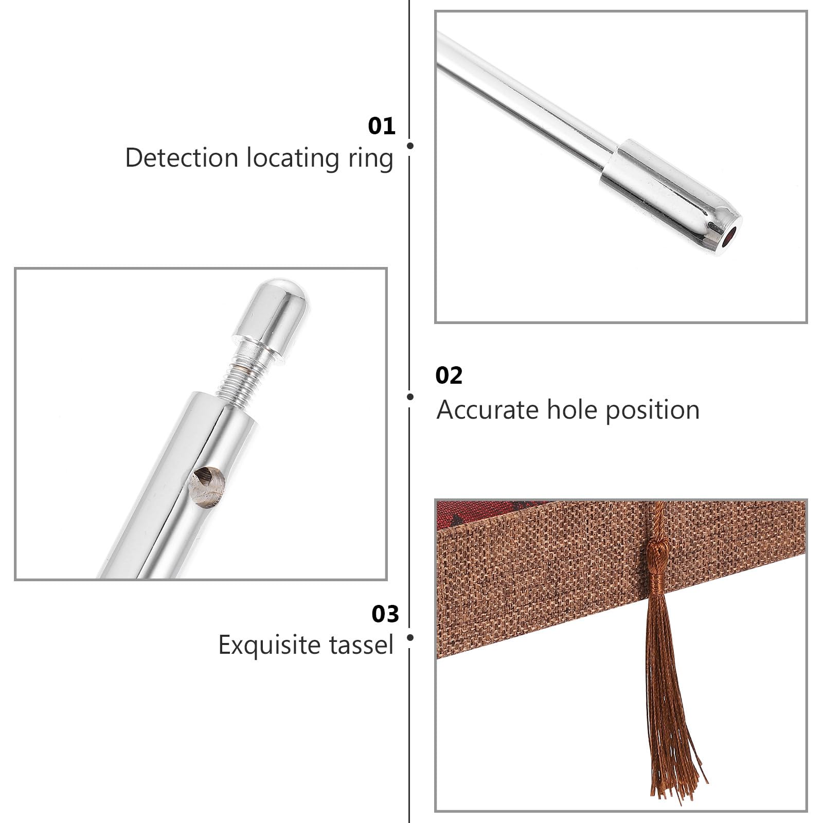 Kichvoe Baguette de Sourcier Feng Shui en Cuivre Détachable Boîte et Livre, Outil de Divination Portable Haute Sensibilité pour Détection D’eau et Radiesthésie, Accessoire Précis