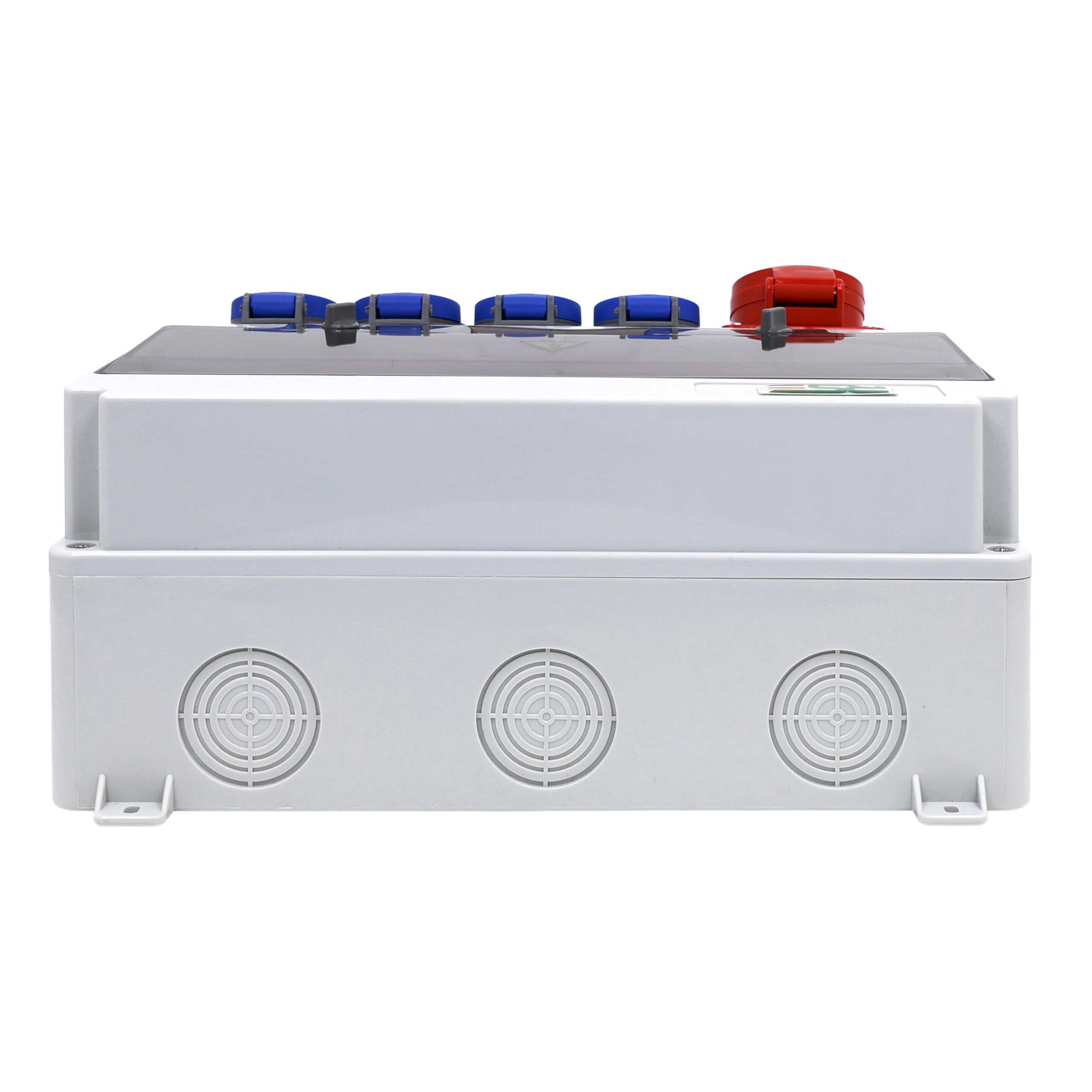 RSE BAUSTROMVERTEILER WANDVERTEILER KOMPLETT VERDRAHTET, VERSCH. VARIANTEN 32A CEE, 16A CEE, 230V ZUR AUSWAHL, IP66 GEHÄUSE, 1X16A, 8X230V, MIT LS+FI