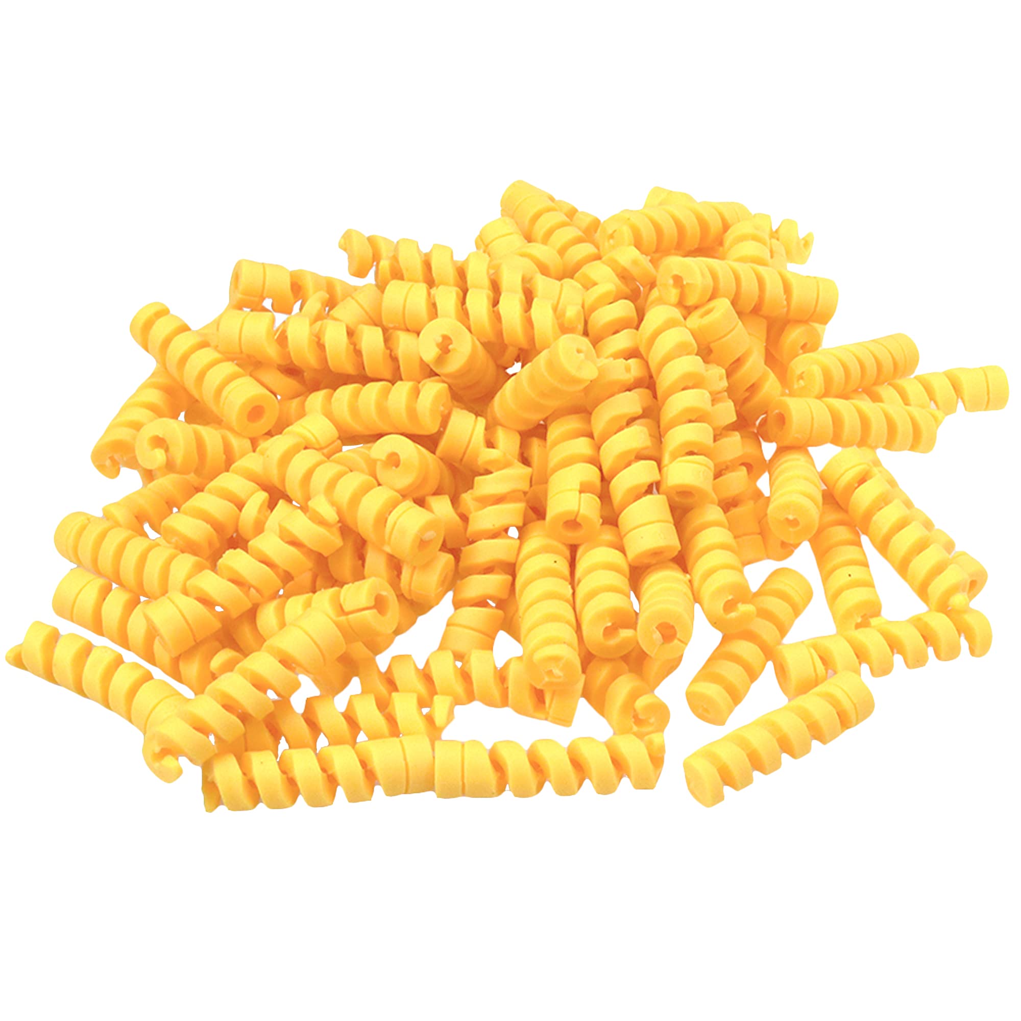 Xiaoyztan100 Pcs Spiral Cable Protective Sleeves Silicone Flexible Wire Protector, Suitable for All Types of Electronic Data Lines (Yellow)