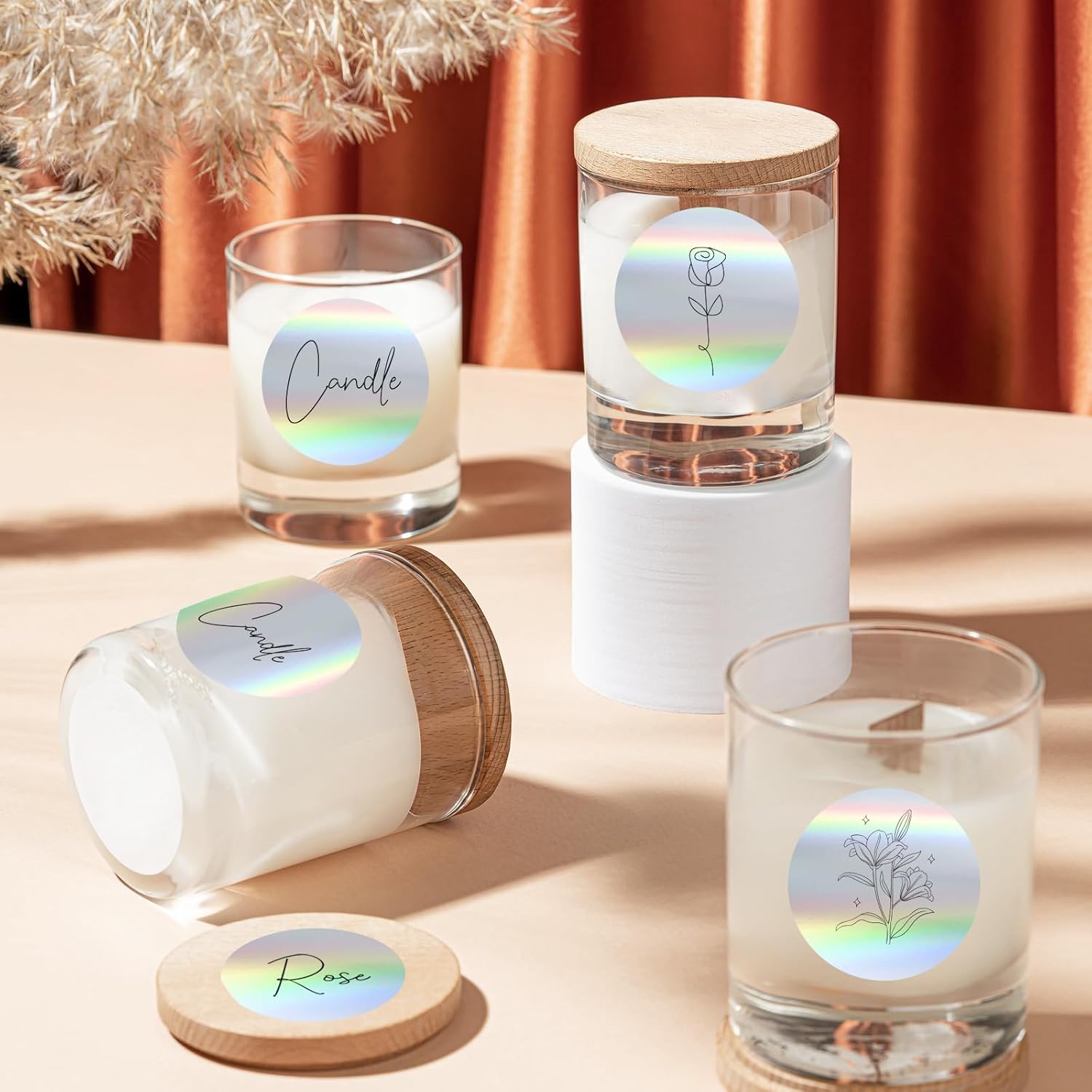 1.5" Holographic Direct Thermal Label Stickers, Round Printable Rainbow Glitter Thermal Printer Sticker Labels for Gift Wrapping, Self-Adhesive DIY Custom Logo Design- Silver - Image 5