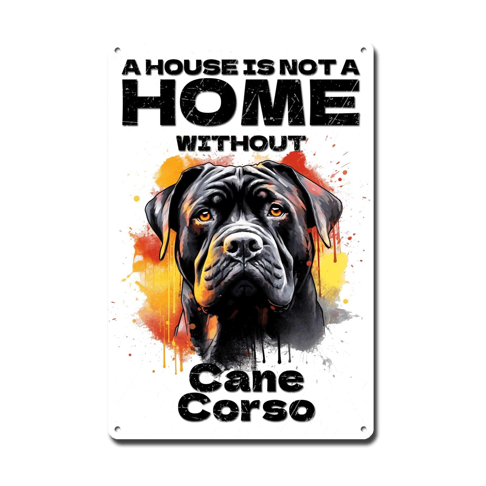 Ymyoo Cane Corso Metal Sign Tin Sign Vintage Dog Wall Art A House Is Not A Home Without Metal Sign For Pub 8×12 Inches