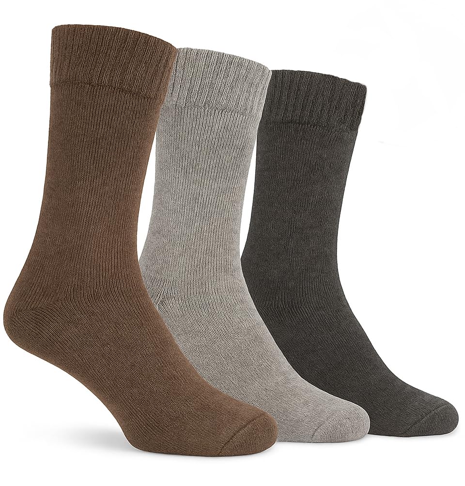 Weavers Villa Men's Heavy-Quality Woollen Winter Socks, Calf-Length/Mid-Calf | Towel Knit Inside | Set of 3 Dusty Shades-image-20