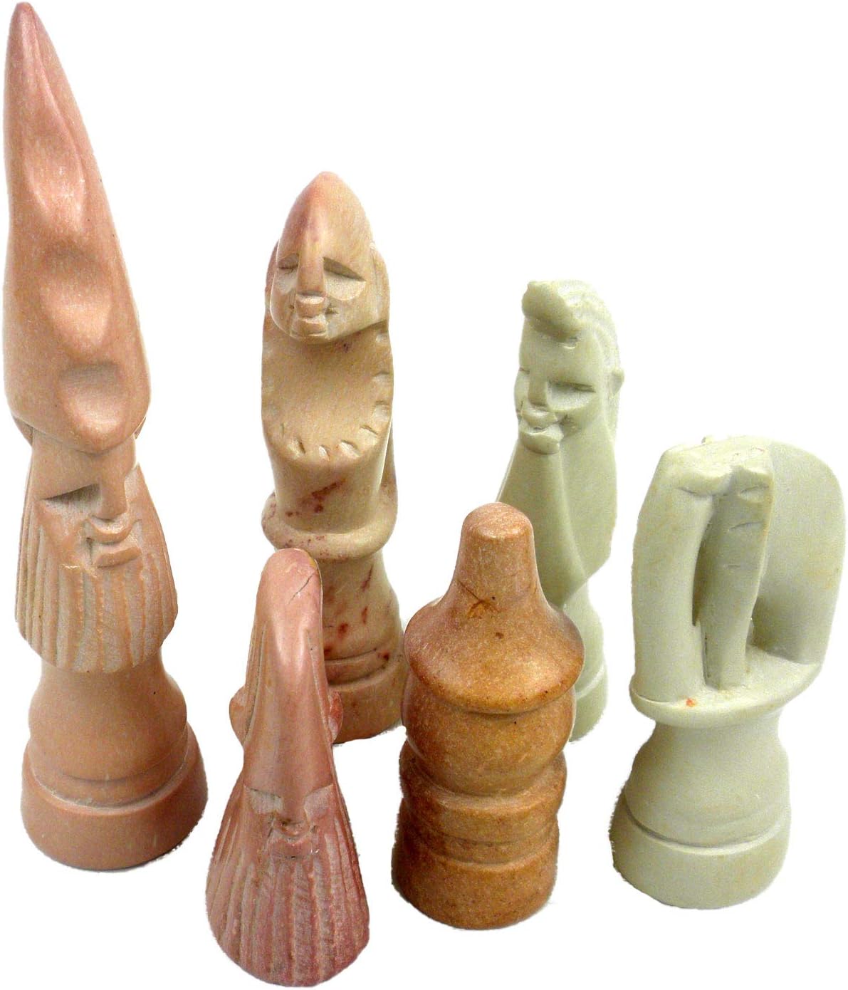 Smolart Hand Carved Soapstone Animal Chess Set - 15" Board