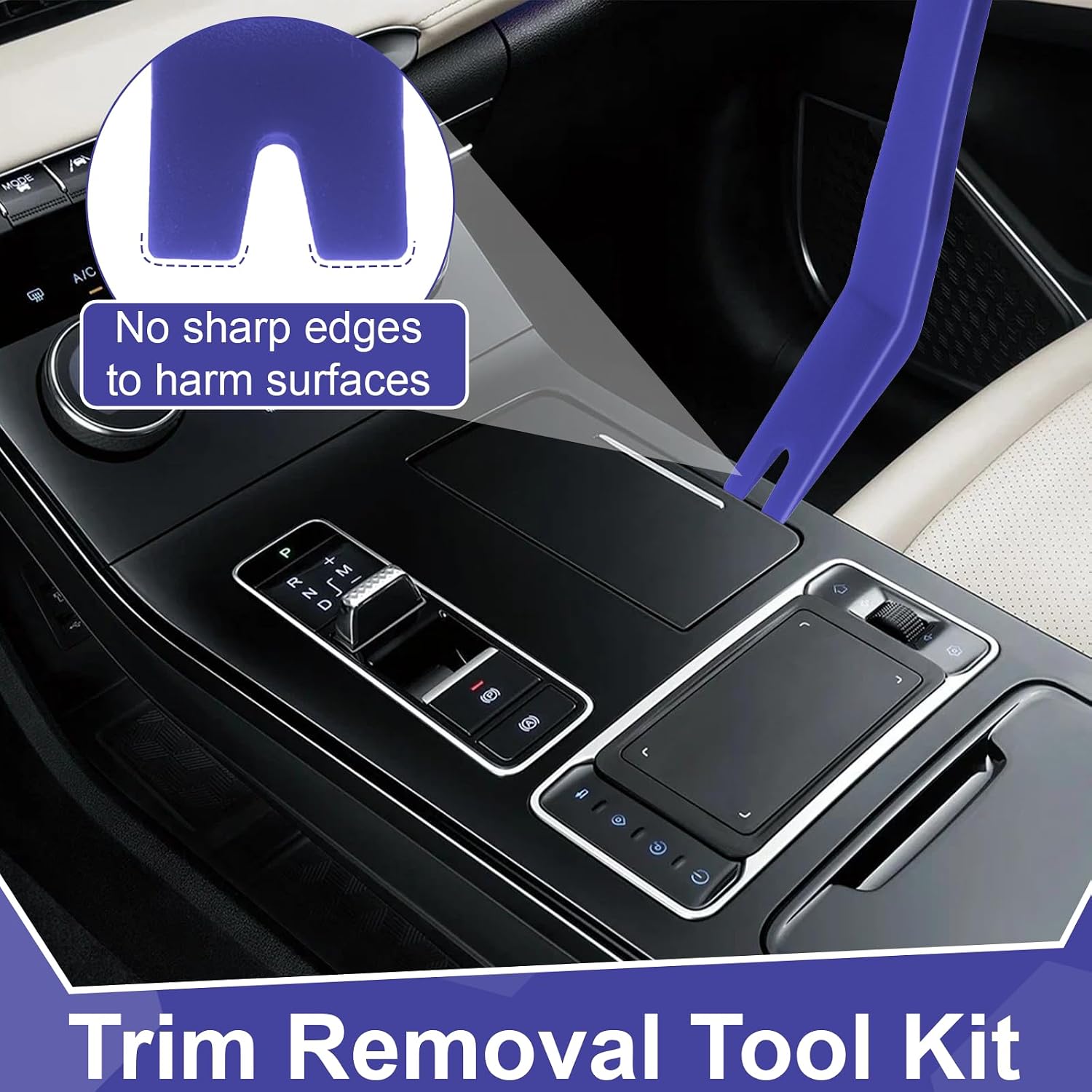 BFXM 7PCS Auto Trim Removal Tool kit, Car Clip Pry Tools Kit No Scratch Plastic, Fasteners Remover Tool Kit, Automotive Interior Fastener Puller Remover Body Repair Set for Car (Blue)