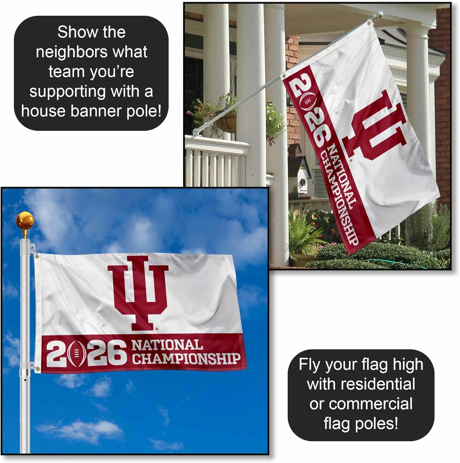 IU Hoosiers 2026 National Championship 3x5 College Flag
