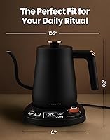 Vista 9 de Vianté Electric Gooseneck Kettle with Precise Temperature Control. Pour Over Coffee & Tea Kettle. Boil-Dry Protection & Keep Warm Function.