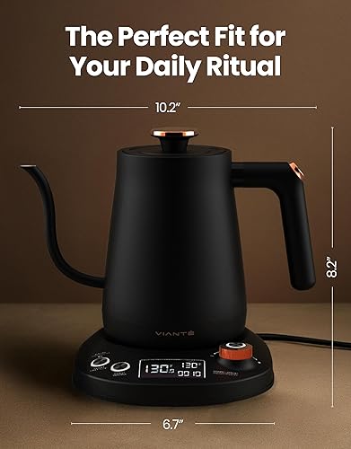 Miniatura 9 de Vianté Electric Gooseneck Kettle with Precise Temperature Control. Pour Over Coffee & Tea Kettle. Boil-Dry Protection & Keep Warm Function.