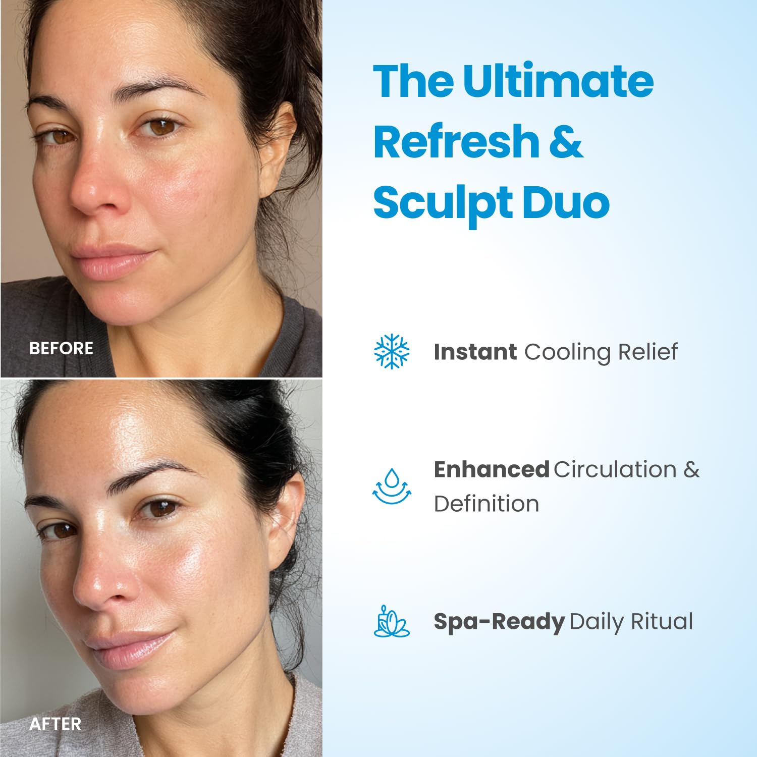 PLANTIFIQUE Facial Ice Roller and Stainless Steel Gua Sha Set - Cryotherapy Skin Care Massage Tools - Korean Cleansing Balm Makeup Remover with Mango & Papaya Extracts, Hyaluronic Acid and Ceramide