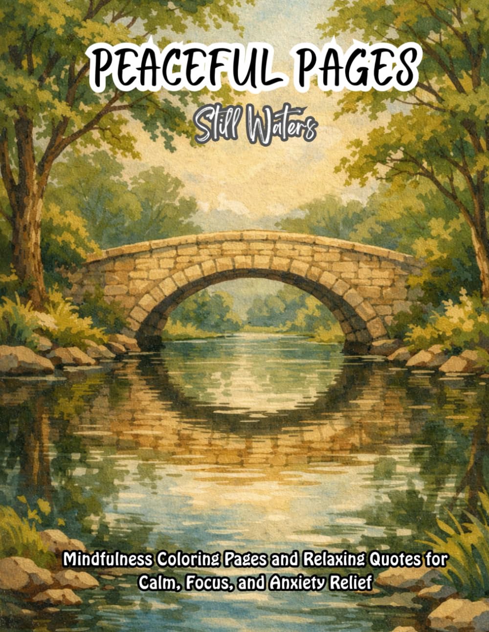 Peaceful Pages : Still Waters: Mindfulness Coloring Pages and Relaxing Quotes for Calm, Focus, and Anxiety Relief