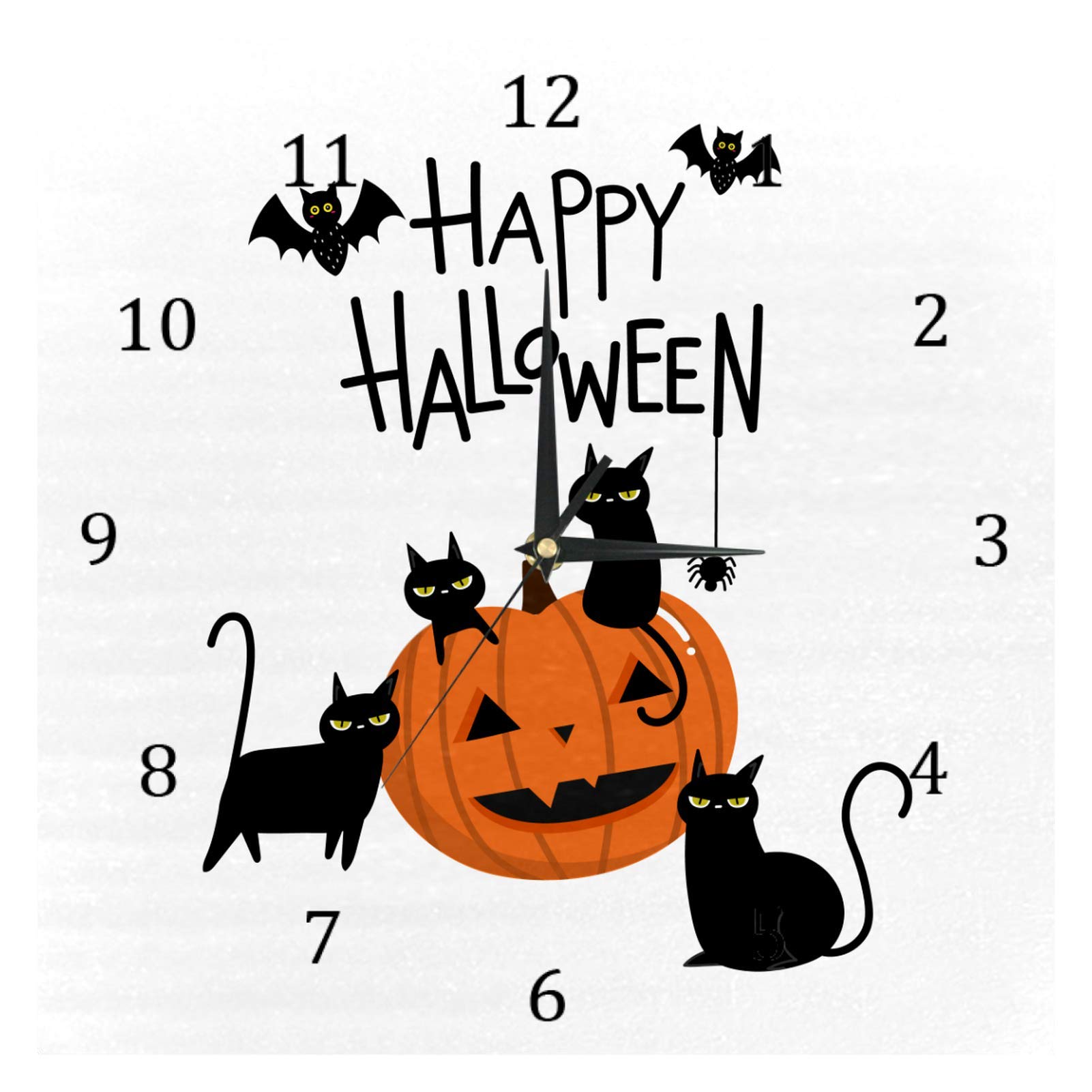 Horloge Halloween chat noir cadeau original de decoration d'interieur pour salon et cuisine