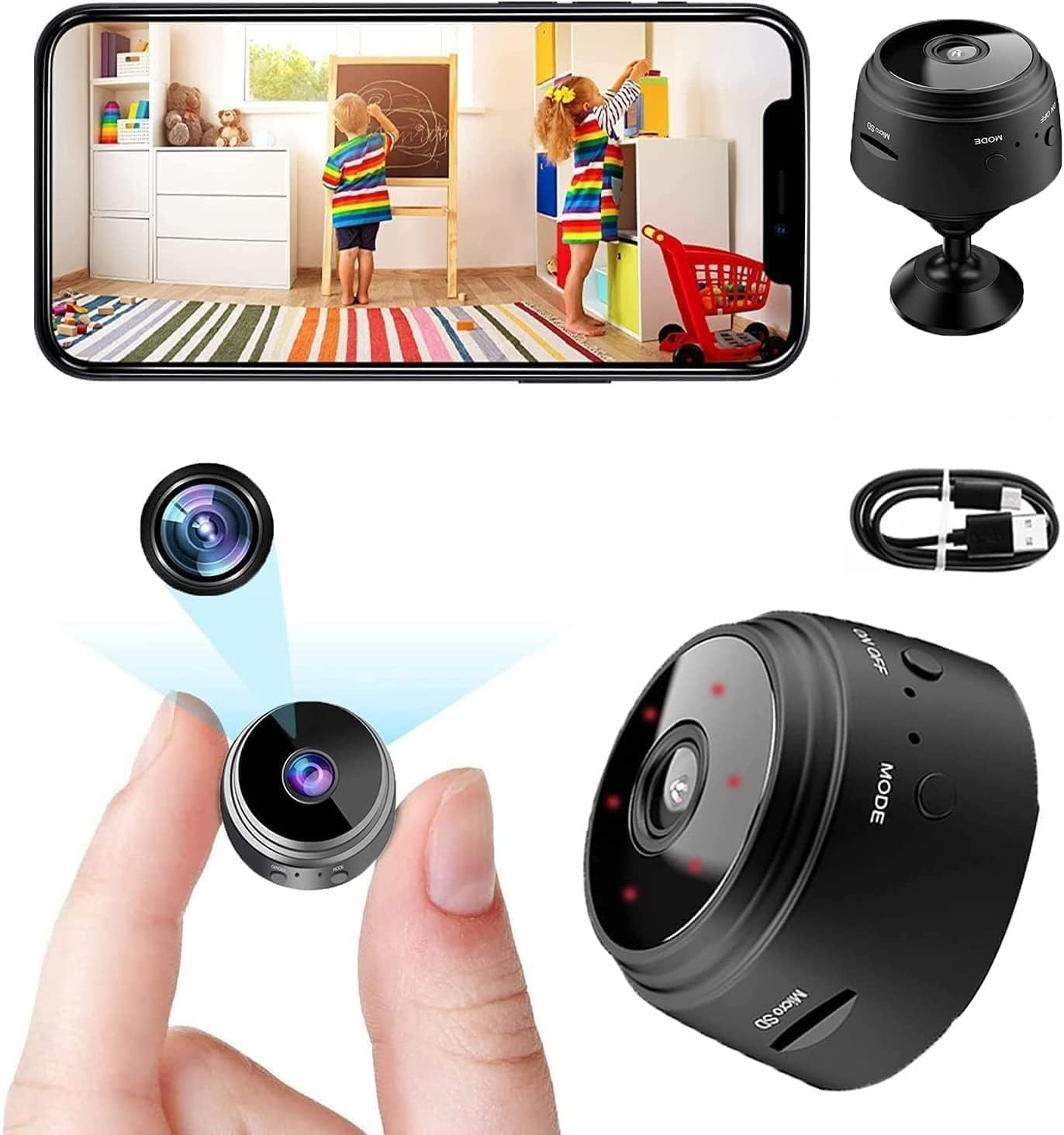 Amazon.com: Mini vigilancia de solo video,Cámaras de video ocultas ...