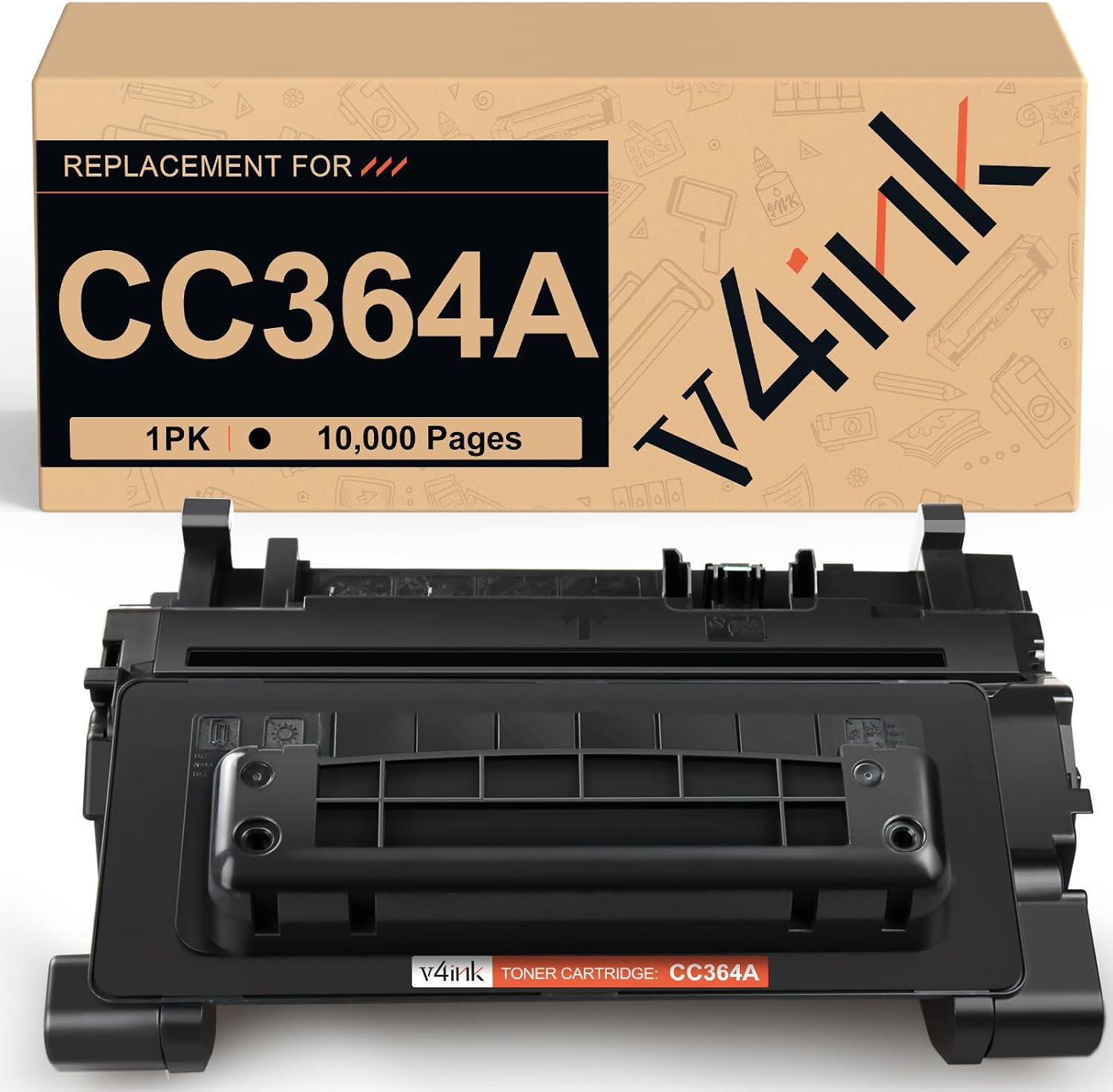 v4ink CC364A Toner Cartridge Compatible Replacement for HP 64A Toner Cartridge for Laser Jet P4014 P4014n P4014dn P4015 P4015n P4015tn P4015dn P4015x P4515 P4515n P4515tn P4515x P4515xm Printer