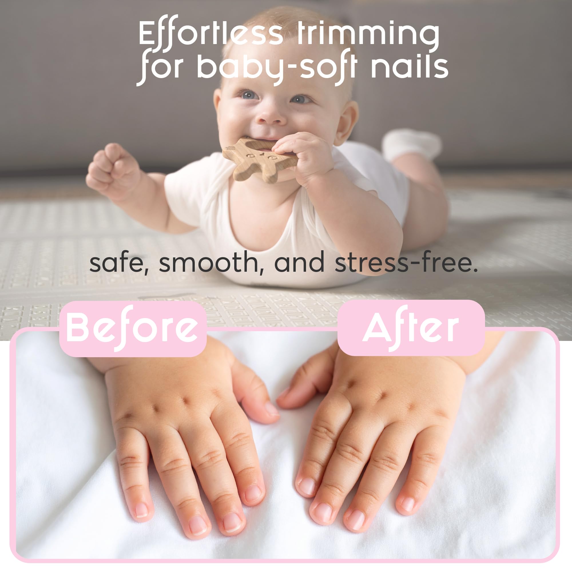 Elan Baby Tagliaunghie elettrico, lima per unghie per bambini, sicura e facile per neonati, neonati e bambini, 6 testine di macinazione, cura delicata delle unghie