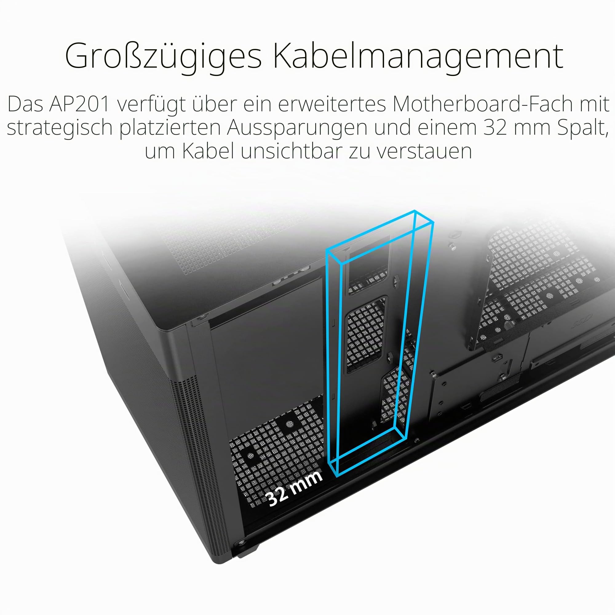 ASUS Prime AP201 MicroATX Gehäuse schwarz (33 Liter, unterstützt 280- & 360-mm-Kühler, Grafikkarten bis 338 mm Länge und Standard-ATX-Netzteile)