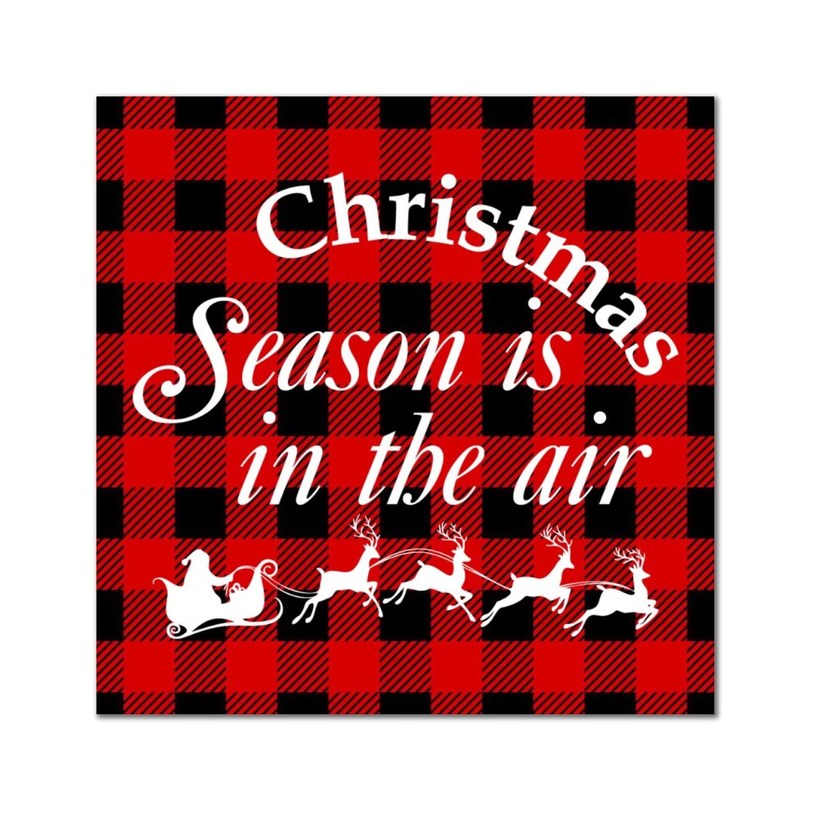 Plaque murale en bois de Noël 35cm déco festive pour salon chaleureux