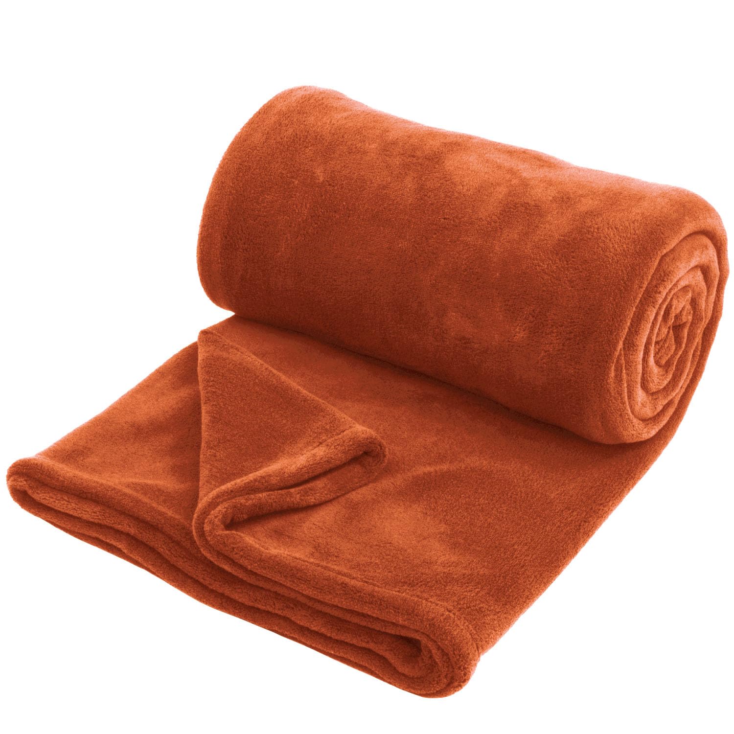 Hafaa Rust Fleece Blanket King For Bed Fluffy Throws For Sofas Couch - 400 Gsm Soft Cosy Warm Throw Blankets For Adults, 270X230cm Extra Large