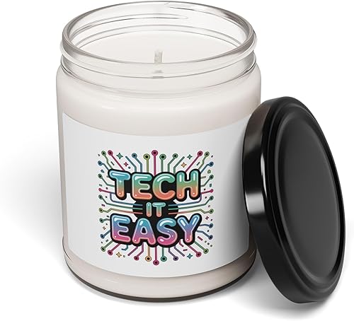 Miniatura 2 de Tech It Easy - Vela de soja Y2K Cyber Holo, texto cromado retro Tech