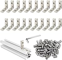 Vista 15 de 8 unids 2020 extrusión de aluminio ranura T soporte de esquina serie 20 hardware extruido 3 vías Tri conector con tornillo de ajuste para 20/20 2040