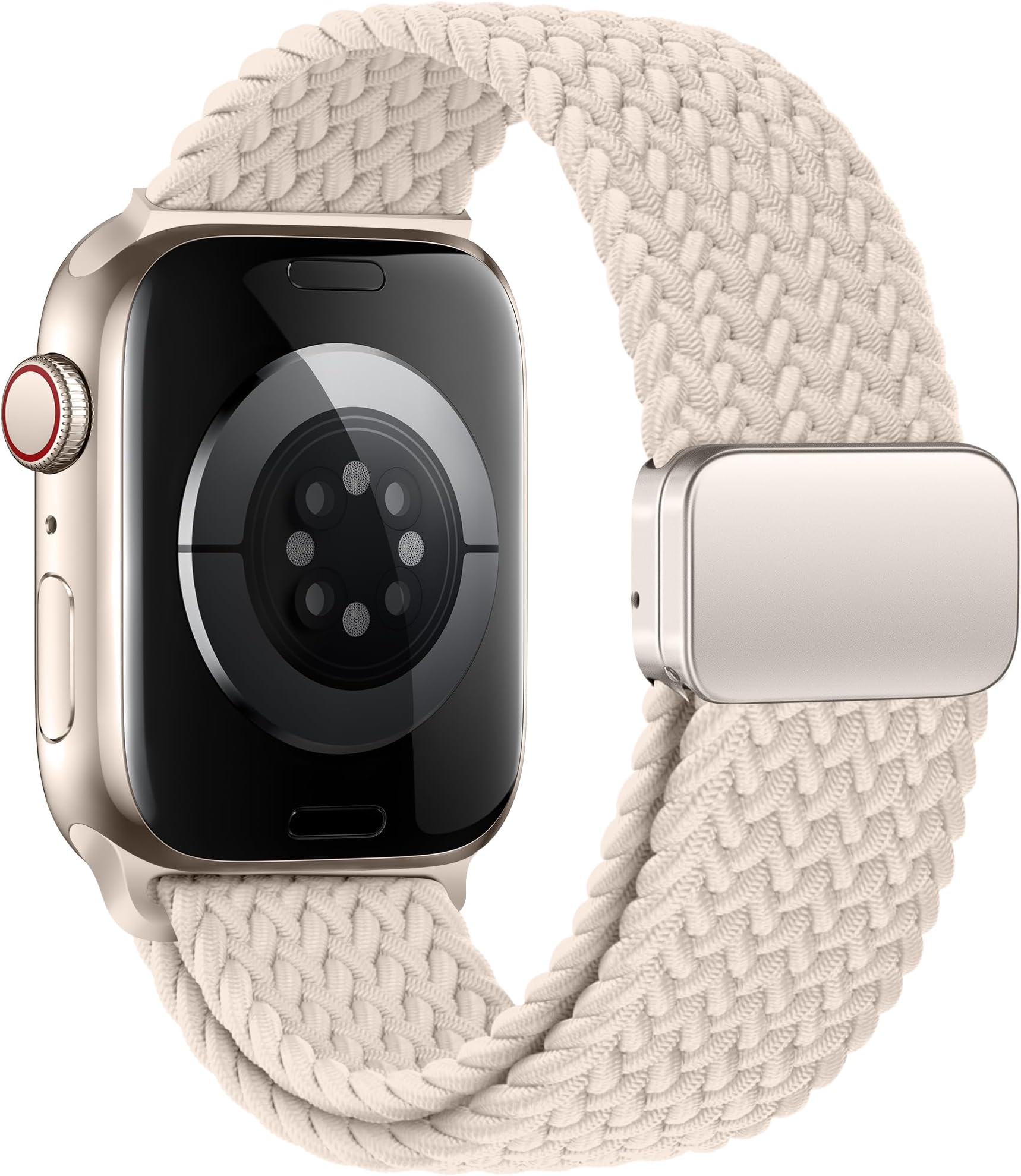 Compatible with Apple Watch Strap 46mm 45mm 44mm 42mm 41mm 40mm, Braided Nylon Sport Band Adjustable Elastics Magnetic Buckle Straps for Iwatch Series 11/10/9/8/7/6/SE/5/4