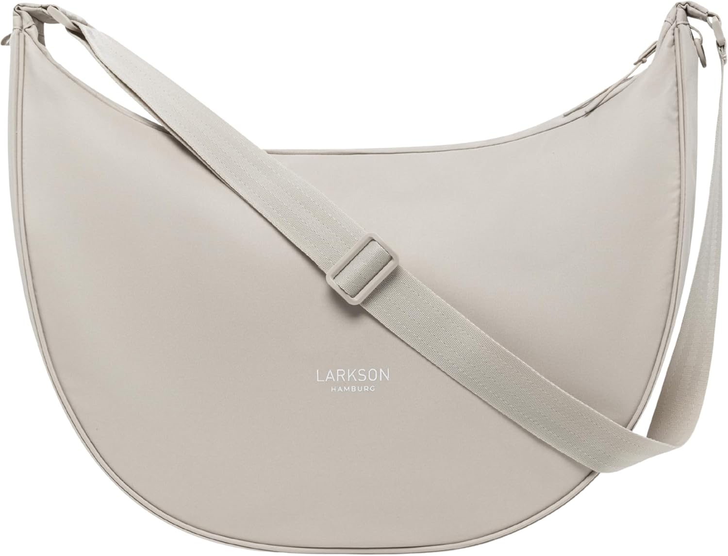 LARKSON Borsa a Tracolla Donna Beige - Solveig XL - Borsa Grande in Stile Mezzaluna - Borse a Spalla Elegante e Casual - Regolabile Marsupio alla Moda - Impermeabile
