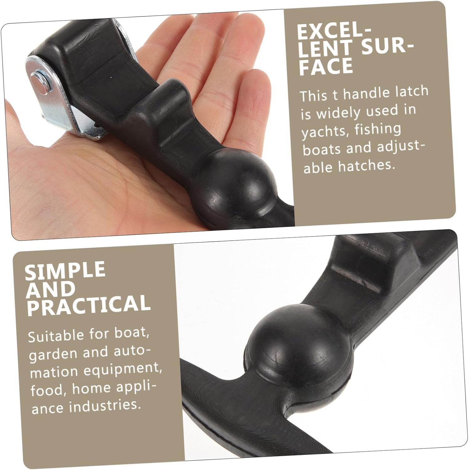 Holibanna 2pcs Handle Hasp Latch Rubber Draw Latch for Boats Tool Boxes and Outdoor Storage Easy to Install and Shock-Resistant