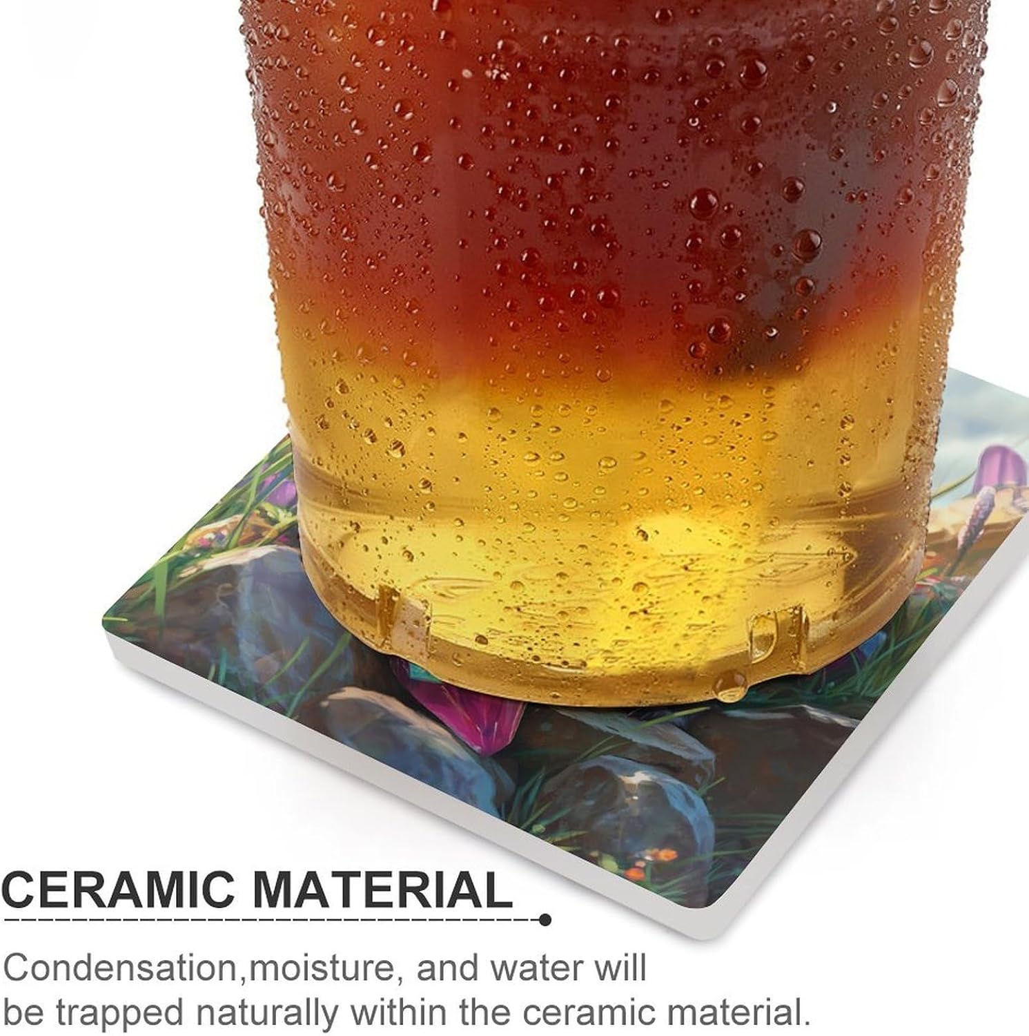 Opossum Ceramic Coasters Square Drinks Coaster Coffee Table Decor Table Coaster for Home Bar