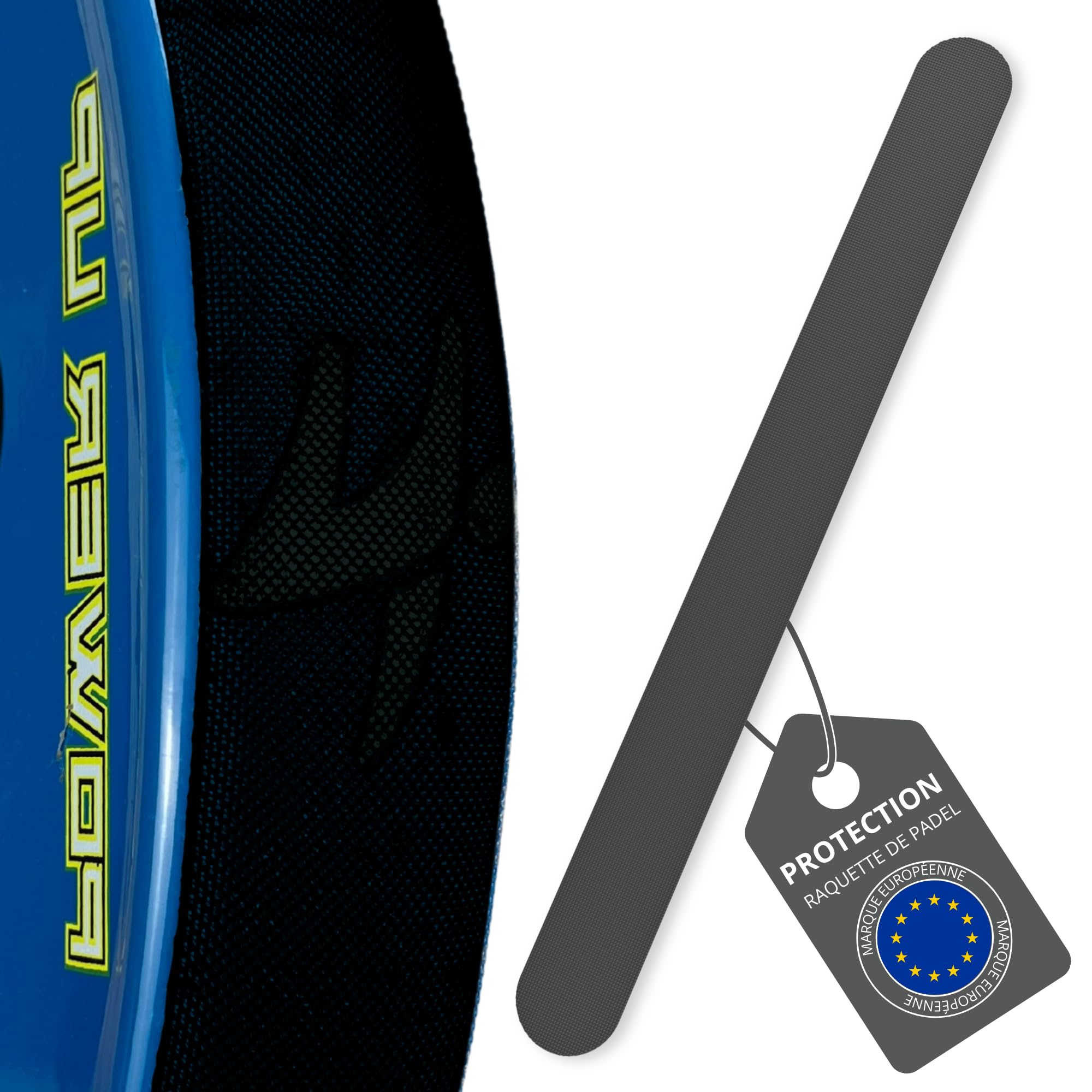 Ph Pro Heat Lot Protection Raquette Padel Noir Rugueux - Padel Accessoire pour Raquette de Padel Multi-granulés - Protections pour Raquette de Padel en Silicone Noir