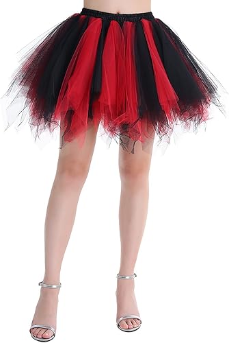 Miniatura 6 de Falda tutú de los años 80 para mujeres adultas, enagua de tul escalonada, tutú de Halloween
