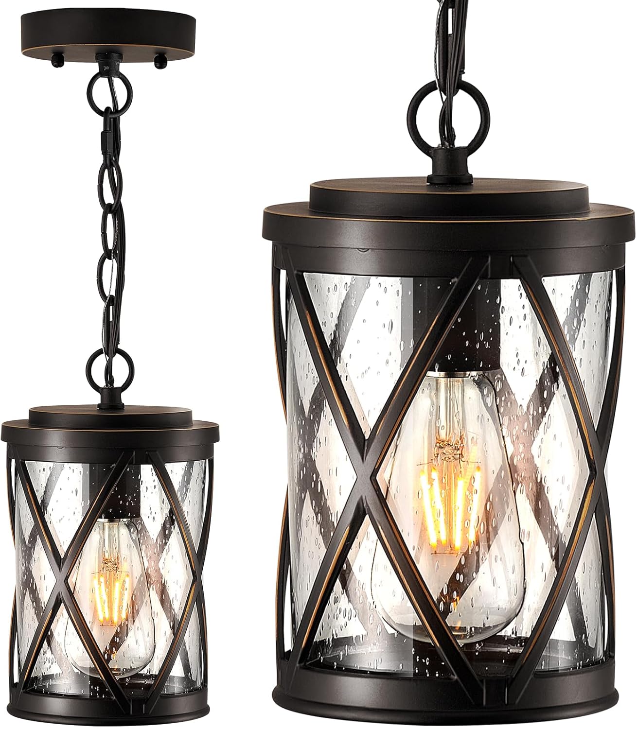 VIANIS Bronze Outdoor Pendant Light, Waterproof Hanging Exterior Light ...