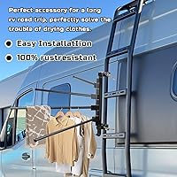 Vista 6 de Estante de secado de ropa para caravana, aluminio, accesorios de acero inoxidable 304, versátil, sin perforaciones, antioxidante, para escaleras