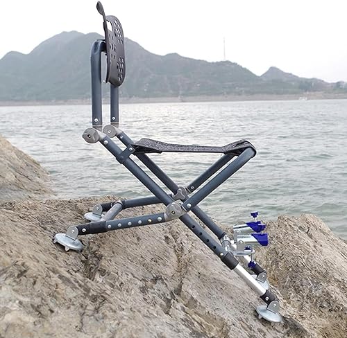 Folding Fishing Chair with Adjustable Backrest and Backpack, Portable Heavy-Duty Outdoor Chair for Uneven Ground