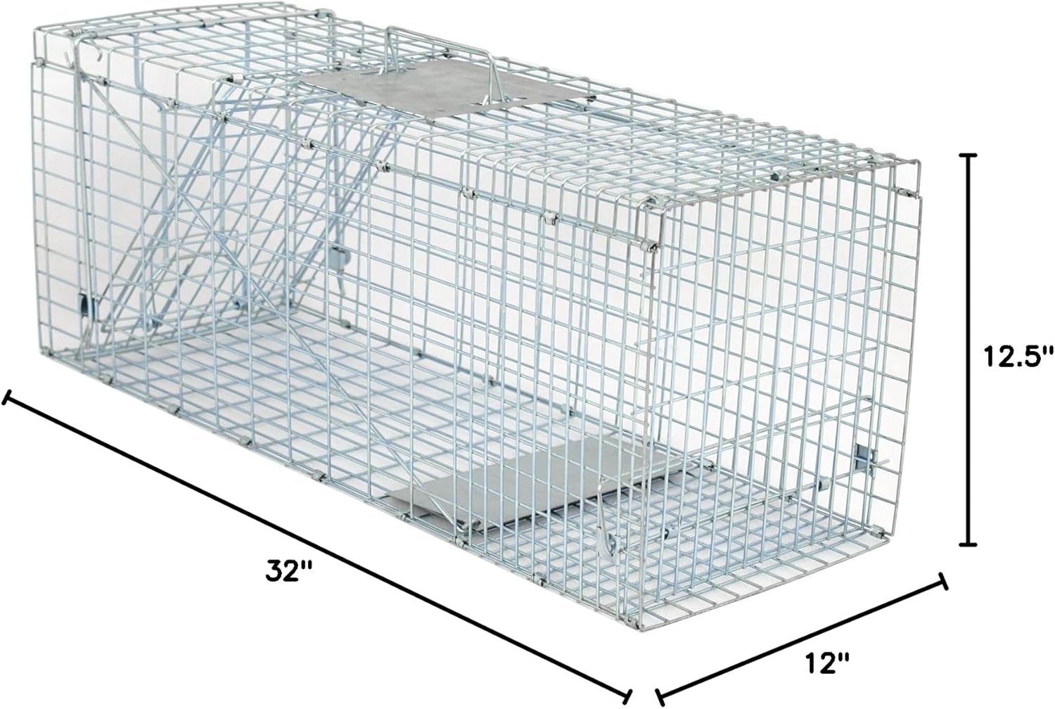 Smartxchoices Live Animal Trap Cage, 32" X 12.5" X 12" Large Humane Rodent Catch Release Steel Cage 1-Door for Raccoon/Rabbits/Possum/Feral Cats/Squirrel/Skunk/Mink Outdoor Small Animals