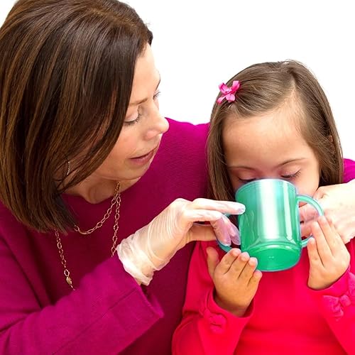 Miniatura 7 de TalkTools Taza de tapa empotrada con asas, a prueba de fugas, promueve las habilidades motoras orales, el cierre de labios y la autoalimentación,