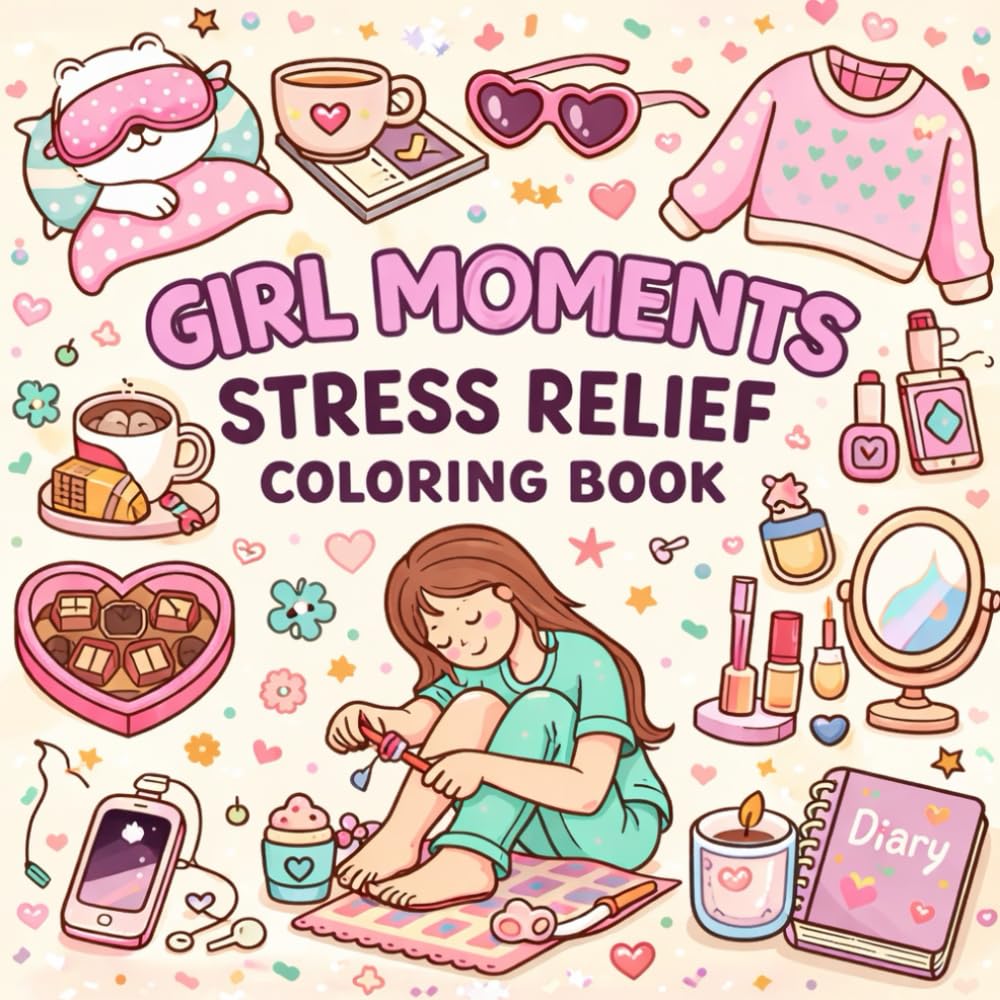 Cozy Girls Moments: Coloring Book for Adults & Teens Featuring Relaxing Everyday Activities