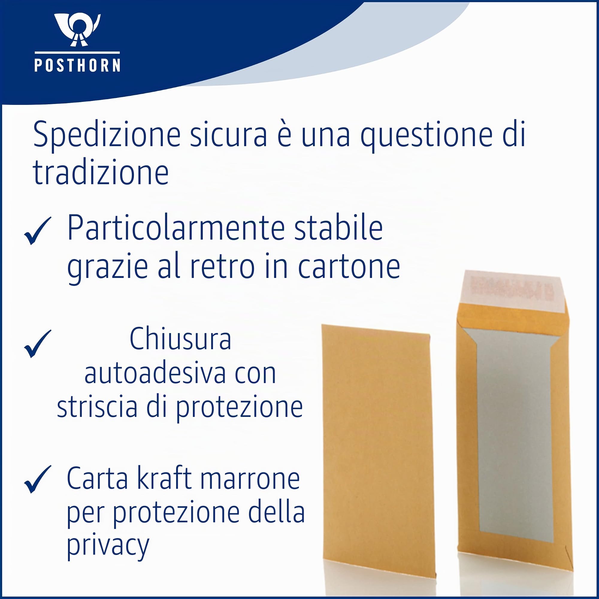 Bong 14616 - Buste formato A3, in carta kraft da 120 g/m², con retro in cartone grigio da 450 g/m², dotate di chiusura adesiva protetta da linguetta, 100 pezzi, colore: Marrone